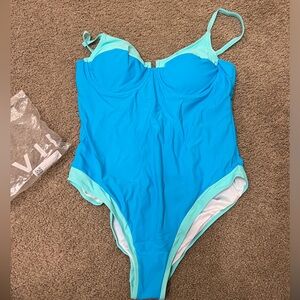 Popvil blue neon one piece swimsuit